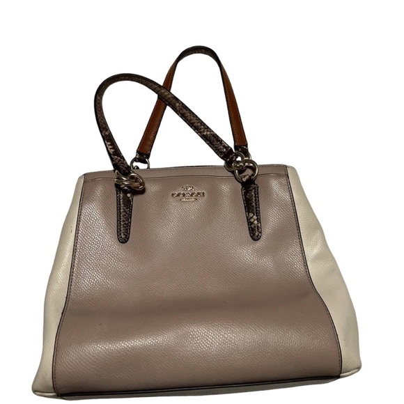 COACH MINETTA SHOULDER IN EXOTIC TRIM SNAKE LEATHER - Picture 1 of 7
